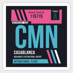 Casablanca (CMN) Airport Code Baggage Tag Magnet